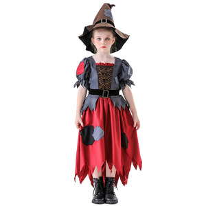 Conjunto de disfraz de bruja de Halloween para niñas con sombrero y falda, traje para fiesta de disfraces - Product Image 5