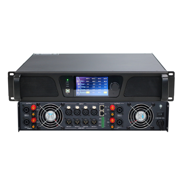 T 4*800W Dante Network Audio DJ Sound Equipment Pro DSP Professional Class D Professional Digital Power Amplifier