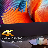 Projecteur 4K HD Android 9 avec batterie longue durée de vie, cinéma maison bureau haute luminosité, projecteur grand écran 3D HDML portable