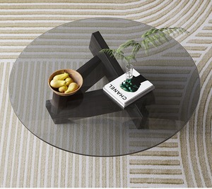 Thủy tinh và rắn Bàn cà phê gỗ cao su bàn gỗ bàn nhỏ với mộng và Mộng khớp - Product Image 3