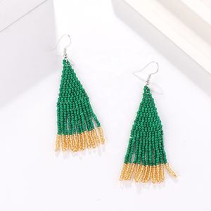 Anting-anting manik-manik kaca multiwarna keluaran baru Boho perhiasan rumbai warna-warni untuk wanita untuk pesta pernikahan tempat lilin mode - Product Image 2