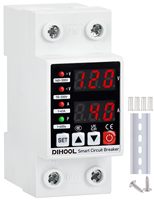 Protecteur de tension AC DIHOOL 110V 220V réglable 70-300V pour système solaire, appareils électroménagers, montage sur rail DIN, 63A 4kVA monophasé