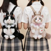 Adorable Peluche Chat Ragdoll en Polyester, Compagnon de Sommeil, Jouet en Peluche, Jouets pour Sac à Dos, Musique, Cadeau Saint-Valentin 31-50cm