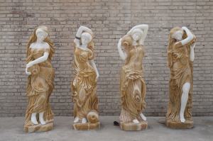 Sculpté à la main ancienne pelouse romaine décorative grandeur nature quatre saisons femme dame grandes Sculptures extérieur jardin marbre Statues - Product Image 2