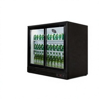 Réfrigérateur vitrine double température pour légumes et fruits de supermarché, avec affichage numérique, porte vitrée, refroidissement par ventilateur et structure métallique