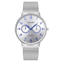 Montre Homme Personnalisée à Deux Cadrans, Bracelet Milanaise, Quartz, Aiguilles, Écologique, Tendance, Meilleure Vente à l'Export