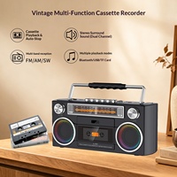 Boombox portable personnalisé avec batterie intégrée, lecteur de cassette, enregistreur, radio AM FM SW, convertisseur BT USB TF MP3, double haut-parleur 5W, pour l'extérieur