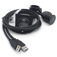Câble d'extension double USB 3.0 Veste en PVC Charge rapide 5A Tresse Blindage encastré Tableau de bord pour voitures Garantie 12 mois