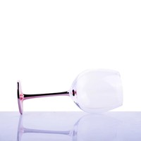 Verres à vin décoratifs transparents en or rose, gobelets à long pied, design de luxe, soufflés à la main, pour mariage, vente en gros