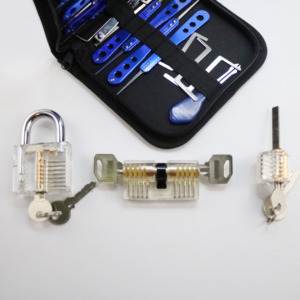 Serruriers débutant trois serrures de pratique transparentes et carte de crédit 19 pièces ensemble d'outils de sélection de verrouillage - Product Image 4