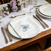 Serviettes en tissu brodées avec logo personnalisé de luxe, serviettes de table en lin pour table à manger, mariage, hôtel, restaurant, décoration