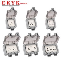Boîtier de prise d'extension mural multifonctionnel EKYK IP66 étanche et ignifuge en PC, simple ou double position, 16A, en stock