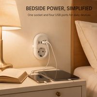 Prise murale OEM 16A EU Schuko avec prise murale, matériau PC ignifuge, 2 ports USB A et 2 ports USB C