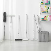 Ensemble de nettoyage multifonctionnel 5 pièces en acier inoxydable extensible, écologique, style ferme, à un seul manche, pour la dépoussiérage, vente en gros