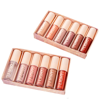 Gloss à lèvres liquide HANDAIYAN, densité imperméable, longue durée, ensemble de gloss à lèvres 6 couleurs, coffret cadeau K1