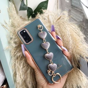 Funda de lujo chapada en oro para Samsung <span class=keywords><strong>Galaxy</strong></span> S22, S20, S21, Note 20, A52, A51, A71, correa de corazón, funda de soporte para teléfono - Product Image 4