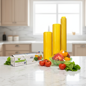 <span class=keywords><strong>Film</strong></span> <span class=keywords><strong>alimentaire</strong></span> PVC souple anti-humidité en rouleau jumbo 45 cm, <span class=keywords><strong>film</strong></span> plastique 300 m avec impression de logo, <span class=keywords><strong>largeur</strong></span> 30 cm - Product Image 1