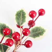 Décoration de Noël artificielle avec baies rouges et plantes pour la maison et le bureau, vase de table, plante décorative pour mariage et photographie en extérieur