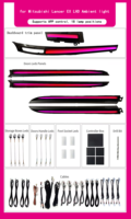 Éclairage d'ambiance dynamique 64 couleurs pour Mitsubishi Lancer EX LHD/RHD 2009-2016, éclairage d'atmosphère intérieur, accessoires de voiture
