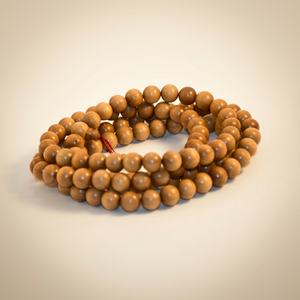 Handmade Mysore Sandalwood Bead Loose Buddhist <b>Rosary</b> Beads Loose Mala Beads - Product Image 1