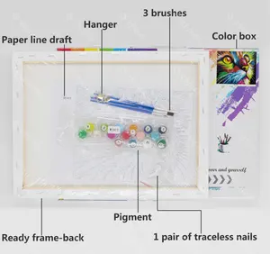 Kit de pintura por número de MOQ bajo 40x50cm con marco para lienzo al óleo para adultos arte de pared pintura DIY por números