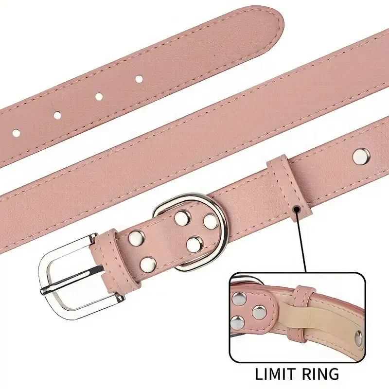 Custom PU Leather Pet Collar  Adjustable Dog Collar Pet Accessories