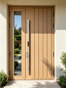 <span class=keywords><strong>Porte</strong></span> <span class=keywords><strong>d</strong></span>'<span class=keywords><strong>entrée</strong></span> sécurisée moderne en acier avec cadre en aluminium, finition imitation bois <span class=keywords><strong>PVC</strong></span>, serrure intelligente, <span class=keywords><strong>porte</strong></span> extérieure isolée thermiquement - Product Image 4