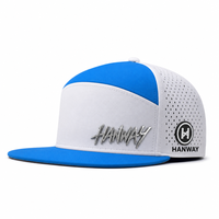 Casquette Snapback de Luxe Sportive Noire Personnalisée de Haute Qualité à 7 Panneaux avec Patch PVC, Imperméable et Perforations Découpées au Laser