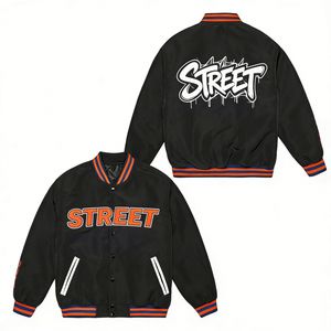 Куртка-бомбер в стиле винтаж: модная, стильная, молодежная, кожаная, в стиле хип-хоп, с вышивкой, в американском стиле - Product Image 5