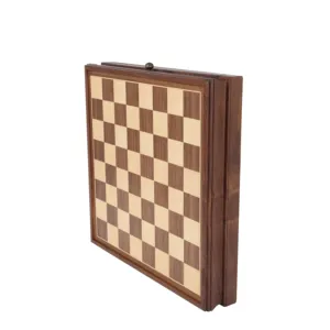 I giochi da tavolo giocattolo in legno più venduti set di scacchi con cassetto portaoggetti magnetico in legno antico di lusso