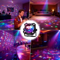 Boule disco LED et lumière stroboscopique UV avec télécommande, couleurs RVB/UV pour les soirées dansantes, les clubs, les mariages et plus encore