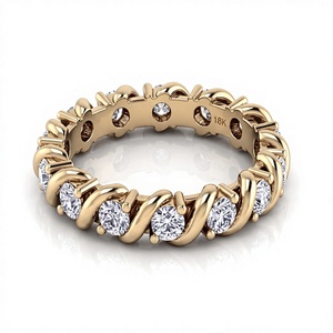 แหวนเพชรทรงกลมเจียระไนแบบบริลเลียนท์เคลือบทอง 18K 14K รุ่น Twisted Vine แหวนเพชร CVD แหวนหมั้นสำหรับผู้หญิง - Product Image 2