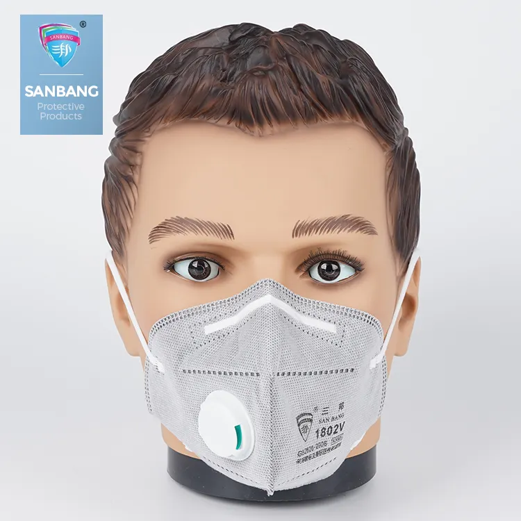 Activated Carbon Filter Respirator Protective Dust Face Mask With Valve Folding Mask