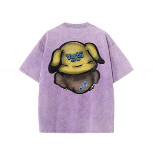 Vente en gros 100% coton T-shirt pour homme personnalisé rétro délavé à l'acide style surdimensionné Hip Hop Fit tissu tricoté - Product Image 4