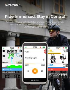 Ordinateur de vélo <span class=keywords><strong>GPS</strong></span> BiNavi, écran tactile 3,5 pouces, navigation cartographique, contrôle de la musique, conseils de montée, ordinateur de vélo <span class=keywords><strong>GPS</strong></span> sans fil - Product Image 5