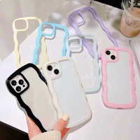 Coque de téléphone transparente antichoc et anti-chute avec bord ondulé pour iPhone 13 Pro Max XR, compatible avec iPhone 12, 14, 15, 16, 17