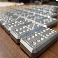 Acier inoxydable ou métal usiné bronze double six dominos