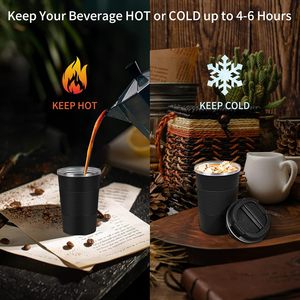 Mug de Voyage Isotherme Anti-Renversement et Étanche, Gobelet Portable en Acier Inoxydable pour Camping, Tasse à Café Réutilisable - Product Image 2