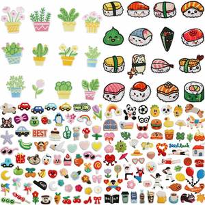 En gros, mini patchs brodés mignons motifs fruits et fleurs, petits badges brodés DIY pour porte-clés, chapeaux, vêtements, pochettes, étiquettes et sangles - Product Image 3