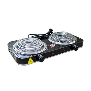 Electric Double Hot Plate Electric Burner Cooktop 5 Level Temperature Control Stainless Steel Base Compact And Portable