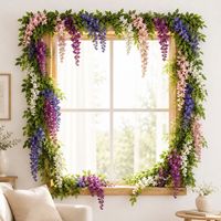 Guirnalda de Flores Artificiales de Wisteria de 6 pies para Decoración de Techo, Enredaderas Artificiales Colgantes para Decoración del Hogar, Plantas Artificiales, Flores Artificiales