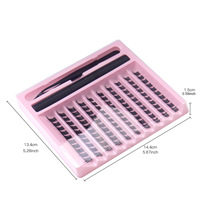 Cils en grappe en gros font label privé D Curl Cluster bricolage Extensions de cils plateau Kit de cils en éventail individuel