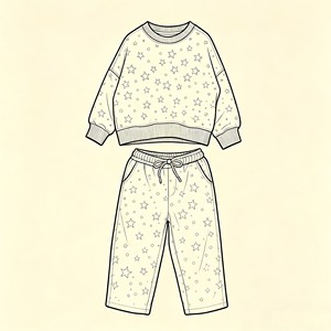 Conjunto Deportivo de Otoño Invierno para Niñas, Bonito Diseño de Estrellas, Varios Estampados, Manga Larga, Algodón, Ropa Casual para Niños Pequeños, Conjuntos Combinados - Product Image 3