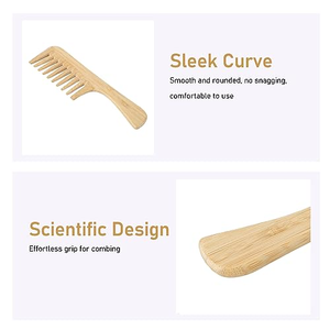 Peine Desenredante de Bambú de Dientes Anchos con Logotipo Personalizado y Marca Privada para Uso Doméstico, ¡Gran Venta! - Product Image 4