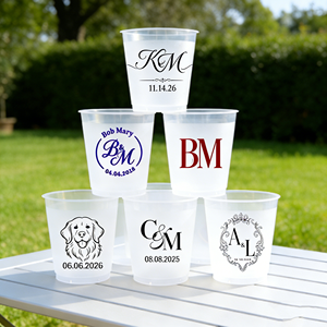Vaso de Plástico Transparente de 16oz/14oz con Borde Dorado/Plateado, Personalizable con Logotipo, Desechable, Elegante, para Bodas y Fiestas, Vaso de Plástico Rígido - Product Image 1