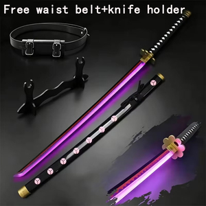 Espada Luminosa de Anime Zoro, Wado Ichimonji, <span class=keywords><strong>Kitetsu</strong></span>, <span class=keywords><strong>3</strong></span> Espadas Luminosas Recargables, Accesorio para Cosplay, Cinturón y Portacuchillos Gratis - Product Image 1