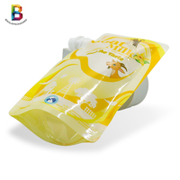 Pochette Doypack personnalisée avec impression, bouchon à vis et bec verseur pour emballage de boissons et lait, pochette stérilisable autoportante avec bec verseur