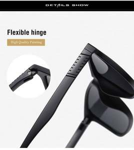 Lunettes de soleil de conduite classiques personnalisées avec logo pour hommes et femmes, lunettes de protection UV400 à monture carrée polarisées pour le sport et la conduite - Product Image 5