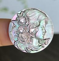 20mm délicat nacre lune croissant étoile filles camée pendentif coquille sculptée vadrouille déesse camée cabochon