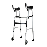 Béquilles en alliage d'aluminium avec roues pour les personnes handicapées, aide à la rééducation à la marche, aide à la traction des bras et à la marche